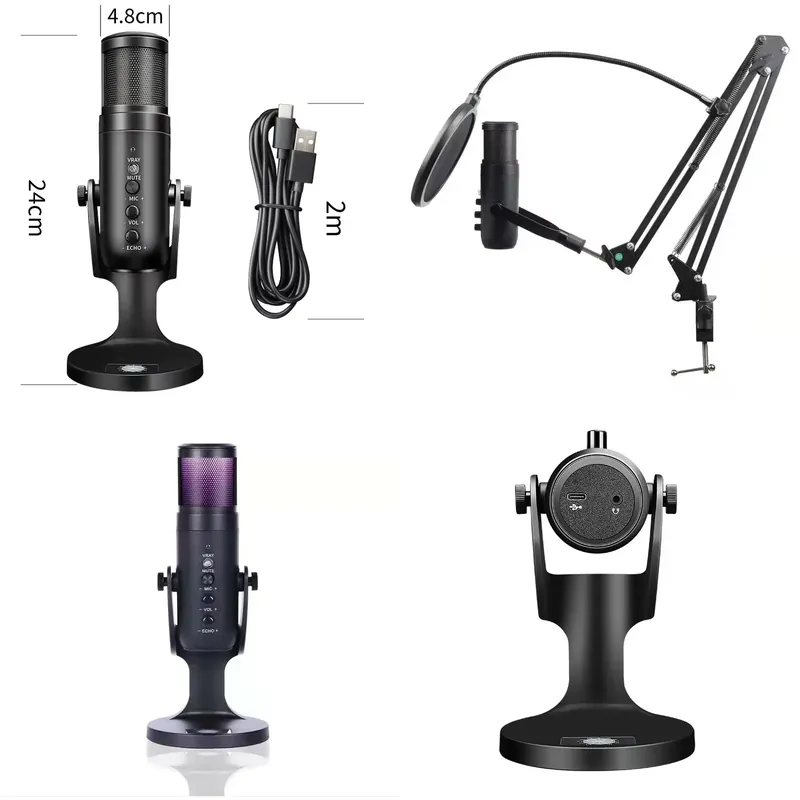 Condenser Microphone Kit - Micrófono de Condensador USB Inalámbrico de