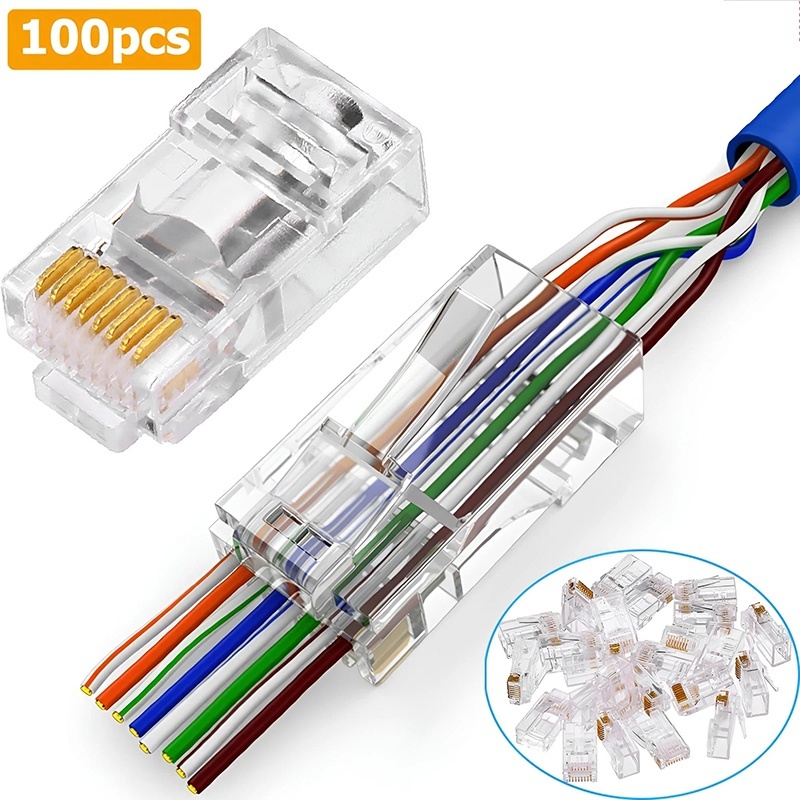 Rj45 Jack - 100 Conectores RJ45 Cat6/Cat6e/CAT5e, Módulo Adaptador