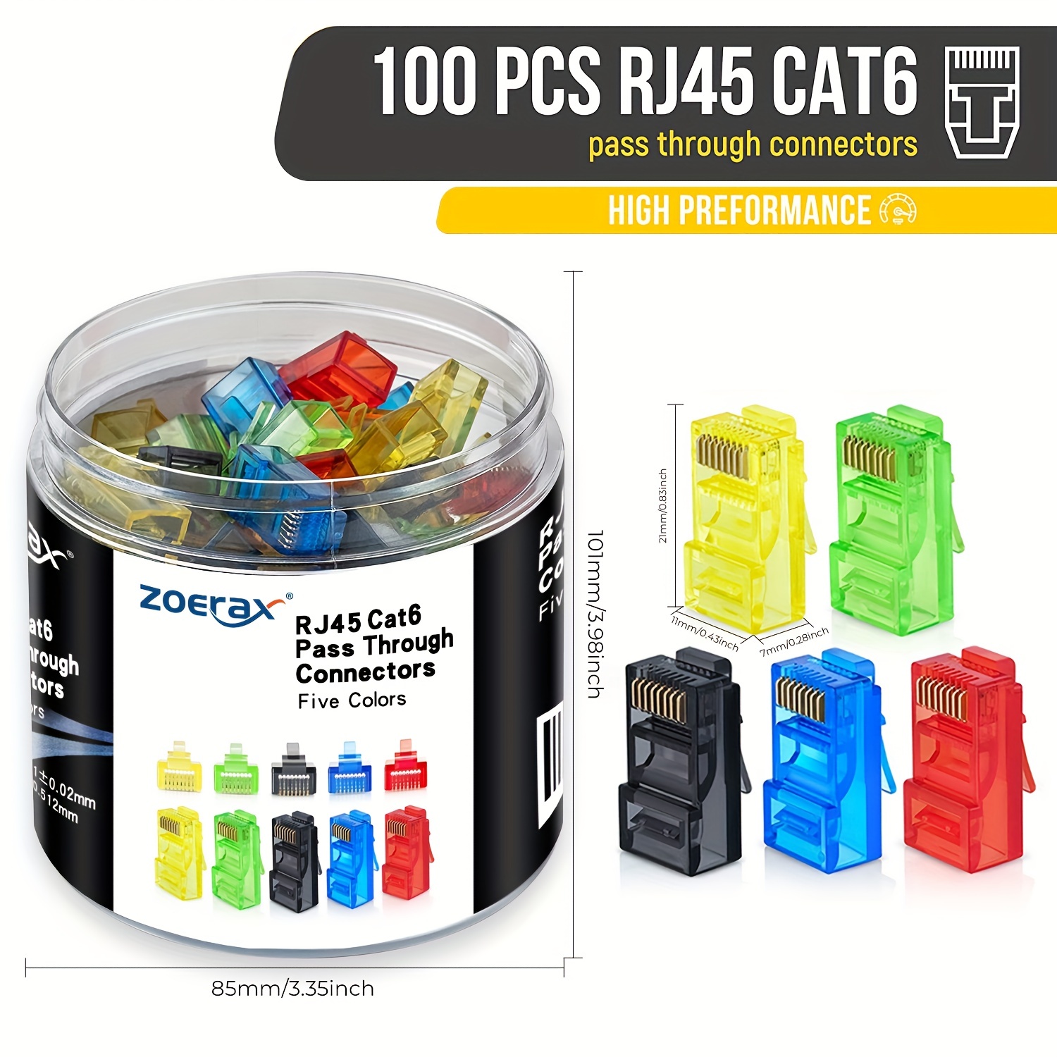 ZoeRax 100 conectores RJ45 Cat - Rj45 Jack reseña y precio