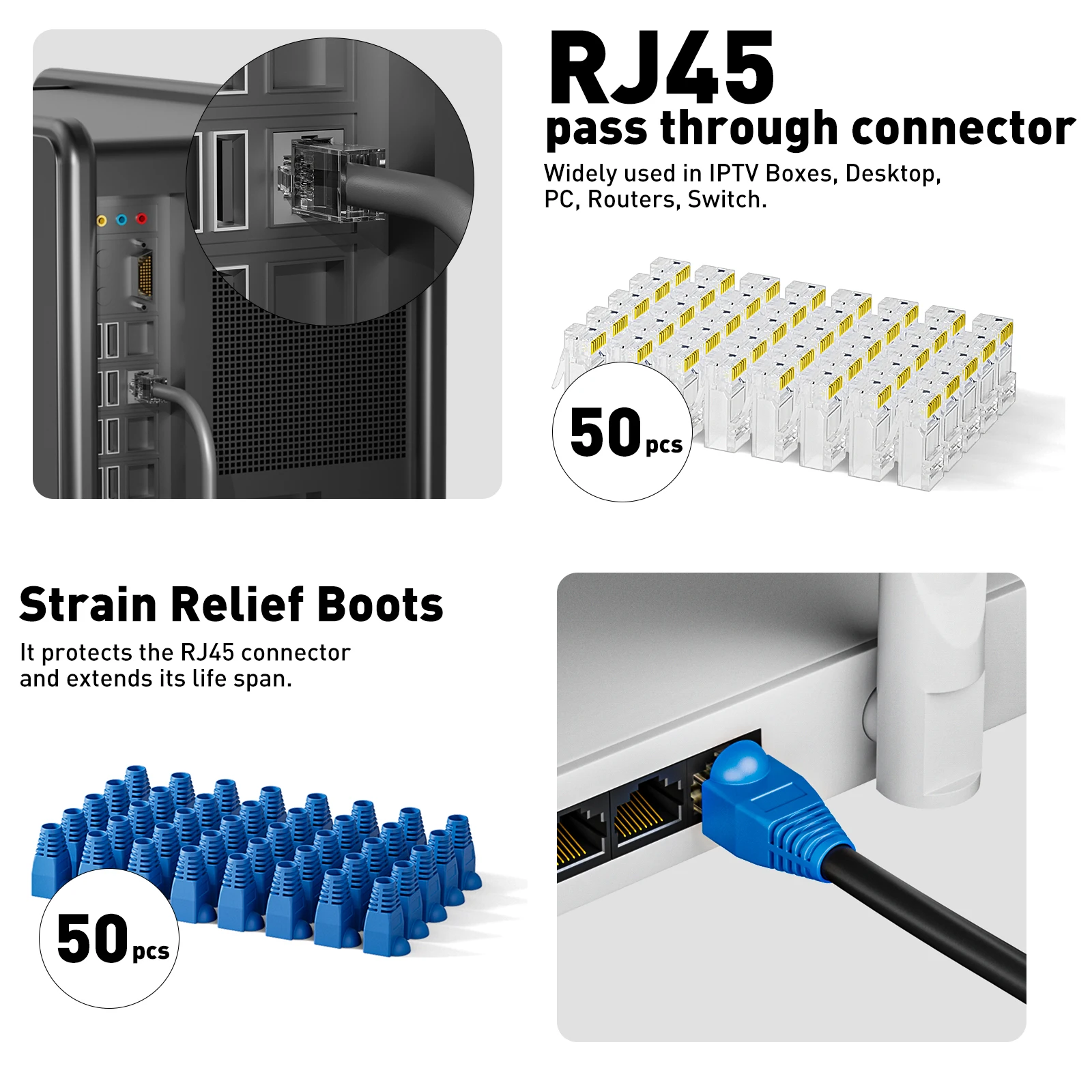 ZoeRax RJ45 CAT6 CAT5E Kit de  - Rj45 Jack reseña y precio