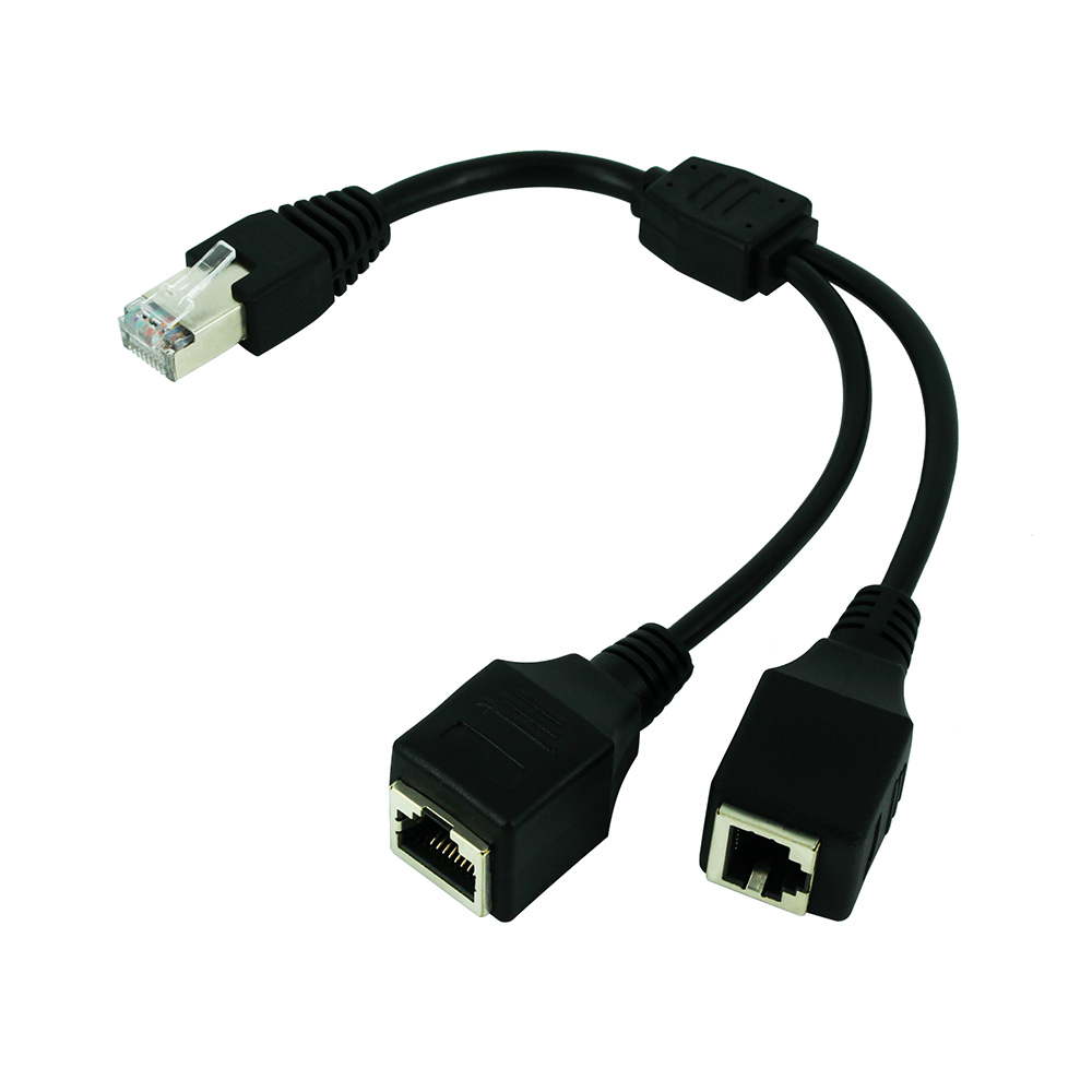 RJ45 1 macho a 2 hembra Cable  - Rj45 Jack reseña y precio